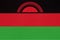 Republic of Malawi national fabric flag, textile background