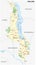 Republic of malawi road and national park vector map