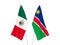 Republic of Namibia and Mexico flags