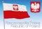 Republic of Poland, civil flag and coat of arms