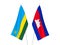 Republic of Rwanda and Kingdom of Cambodia flags