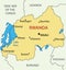 Republic of Rwanda - vector map