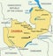 Republic of Zambia - map - vector