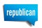 Republican blue 3d speech bubble