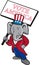 Republican Elephant Mascot Vote America Cartoon
