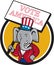 Republican Elephant Mascot Vote America Circle Cartoon