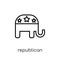 Republican icon. Trendy modern flat linear vector Republican icon on white background from thin line United States of America col
