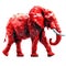 Republican red elephant isolated on white transparent, USA presidential election political party mascot