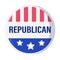 Republican round emblems, tags or badges depicting the United States flag