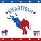 Republicans democrats political icons, elephant and donkey in re