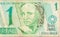 Republics Effigy portrait depicted as bust on old one real note Brazilian money