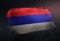 Republika Srpska Flag Made of Metallic Brush Paint on Grunge Dar