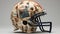 Repurposed American Football Helmet: Post-modern Assemblage With Basquiat-inspired Texture