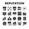 Reputation Management Collection Icons Set Vector