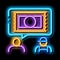 request for carpet cleaning neon glow icon illustration