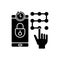 Request new PIN black glyph icon
