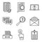 Request online form icons set, outline style