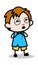 Requesting - School Boy Cartoon Character Vector Illustration