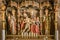 Reredos from 1490 with sculptures of God the Father, Jesus and Virgin Mary