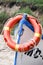 Rescue boat with lifebuoy