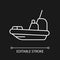 Rescue boat white linear icon for dark theme