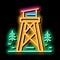 rescue forest tower neon glow icon illustration