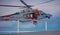 Rescue Helicopter Airlifting Passenger From Cruise Ship
