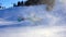 Rescue helicopter taking off at Nassfeld ski area in Austria