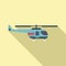 Rescue helicopter transport icon flat vector. Air guard