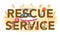 Rescue service typographic header concept. Firefighter or 911 service