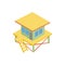 Rescue tower icon, isometric 3d style