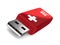 Rescue usb flash drive on white background