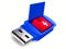 Rescue usb flash drive on white background