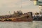 Rescue wrecked oil tanker Delfi in Odessa, Ukraine 26 August 2020, near Black Sea coast. Marine Crane lift wreck Delphi into sea.