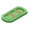 Rescuer rubber boat icon, isometric style