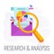 Research and analysis Implementation Icon. Flat vector illustration