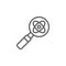 Research, atom icon. Element of bio engineering illustration. Thin line icon for website design and development, app development.