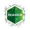 Research floral plants pattern green hexagon button