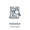 research icon vector from design thinking collection. Thin line research outline icon vector illustration