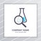 Research Lab Find Logo Design Concept, laboratory bottle and magnifying glass element