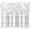 Research laboratory glassware, test tubes set with violent reaction, scientific coloring page