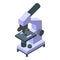 Research scientist microscope icon, isometric style