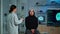 Researcher neurologist doctor asking patient's symptoms taking