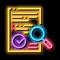 researching and approve license neon glow icon illustration