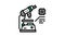 researching microscope semiconductor manufacturing color icon animation