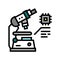 researching microscope semiconductor manufacturing color icon vector illustration