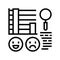 researching reviews line icon vector illustration