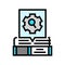 researching topics technical writer color icon vector illustration
