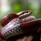 Resembling a venomous coral snake, the Sinoloan Milk Snake showcases its mimicry skills