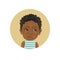 Resentful Afro American child facial expression avatar. Cute African offended baby emoticon